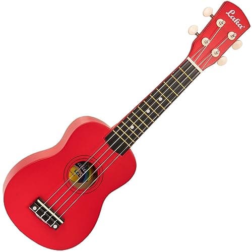 Image of Laka Rainbow Series Soprano Ukulele & Carry Bag ~ Red
