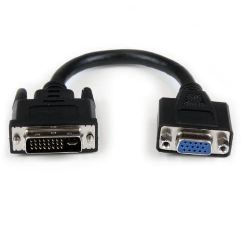 Image of StarTech.com 8in DVI to VGA Cable Adapter - DVI-I Male to VGA Female Dongle Adapter (DVIVGAMF8IN)