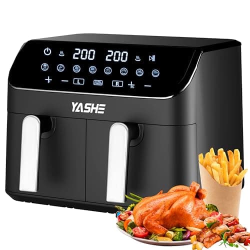 Image of 9L Dual Air Fryer with 2 Independent 4.5L Drawers, 8-in-1 Presets, Smart Sync Finish, 3D Rapid Air Circulation, Digital Touch Screen, Adjustable Temp & Time, Dishwasher Safe, Oil-Free Healthy Cooking