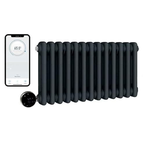 Image of Manissa Wifi Electric 2 Column Anthracite Traditional Radiator 300mm H x 416mm W Smart 7 Day Programmable Timer App Compatibility