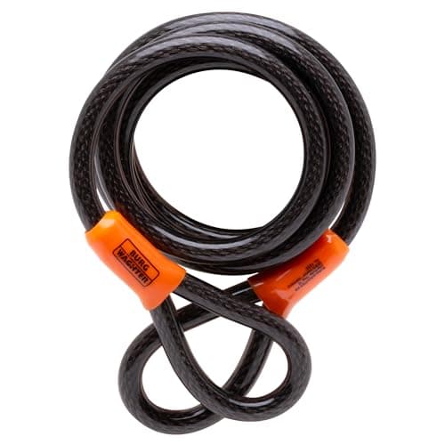 Image of Burg Wachter 122C Double Loop Vinyl Coated Multi-Stranded Braided Steel Cable, Black, 12mm x 2.1m
