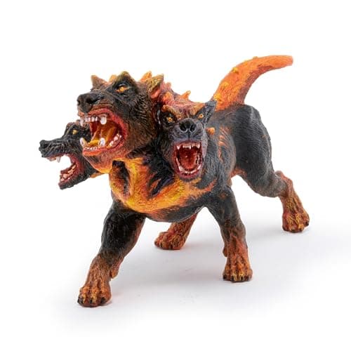 Image of Papo - Realistic Fire Cerberus Figure - Ages 3+ - Fantasy & Medieval Collection - Creative Play Mythical Creature - Gift Idea Toy for Girls and Boys - 15 Cm