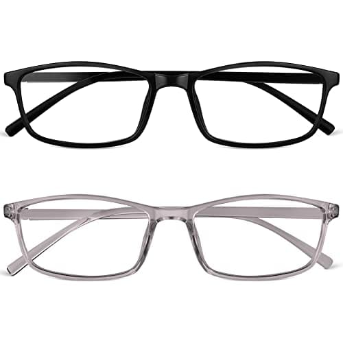 Image of URAQT Blue Light Blocking Glasses, Lightweight Computer Glasses, 2 Pack Anti Eyestrain & UV Glare Gaming Eyeglasses, Comfortable Designer Style Readers Clear Lens Reading Glasses for Women and Men