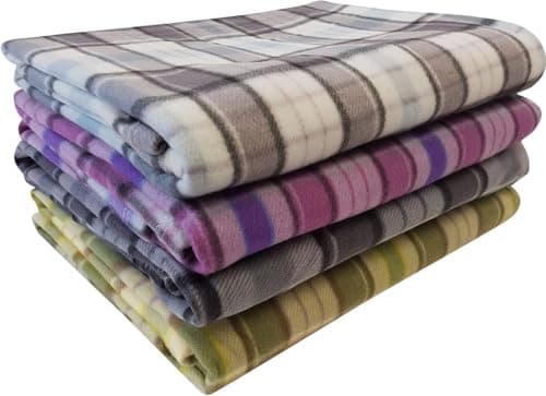 Image of rejuvopedic Tartan Fleece Blanket Sofa Throw Throwover Settees / 250x265cms / Lime Green