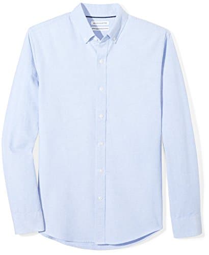 Image of Amazon Essentials Men's Slim-Fit Long-Sleeve Oxford Shirt, Blue, M