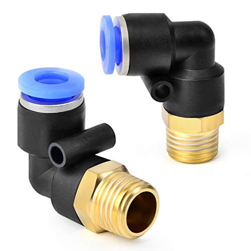 Image of TAILONZ PNEUMATIC Male Elbow 4mm Tube OD x 1/8 BSP Push to Connect Fittings PL4-01 (Pack of 2)