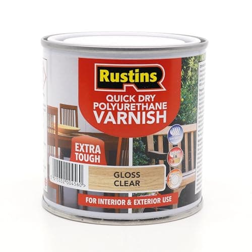 Image of Rustins Quick Dry Polyurethane Varnish Gloss Clear 250ml