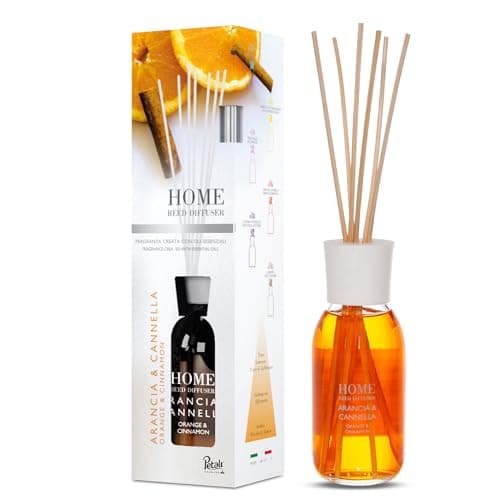 Image of Price's Candle Petali 125 ml Reed Diffuser | Lovely Air Freshener for Home & Office | Reed Diffuser with Sticks for Long-Lasting Fragrance | Relaxing Gift for Women & Men (125, Orange and Cinnamon)