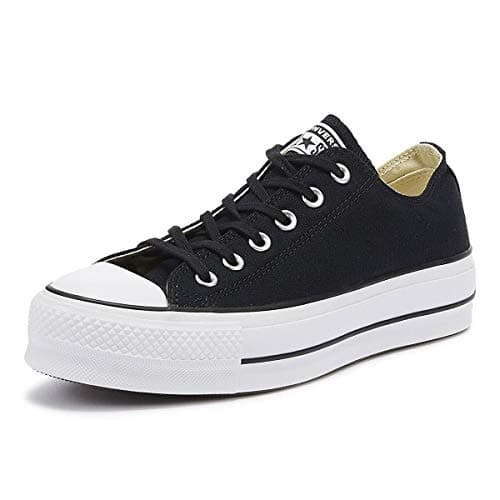 Image of Converse Womens All Star Lift Ox Platforms Trainers Black 4 UK