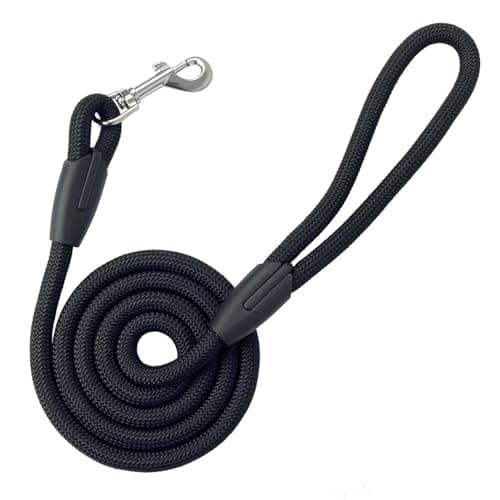 Image of Aitodos® 1.5m Rope Dog Lead, 1.2cm Black Dog Leads, Anti-Pull Dog Leash, Suitable for Training or Walking, Suit for Extra Large, Medium and Small Dogs