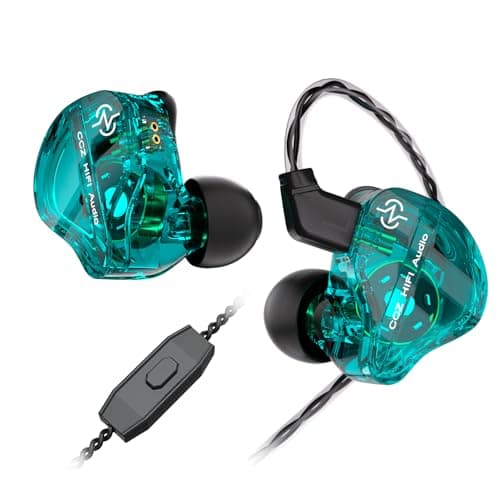 Image of Yinyoo CCZ DC01 PRO Gaming Headphones with Mic,Deep Bass Earphones, HD Mic,OFC Cable,Classic Patent Ear Hook In Ear Monitor Earbuds,Lightweight Earphons with Cord for Gaming,Musician
