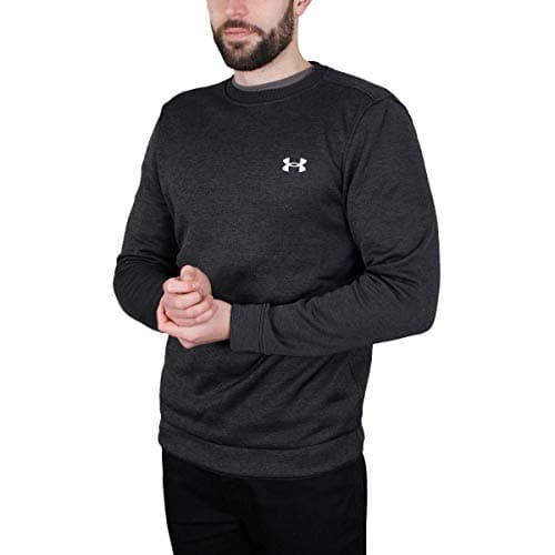 Image of Under Armour Mens UA Sweaterfleece Crew Sweater - Black/Halo Gray - S