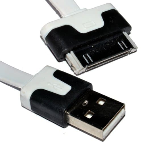Image of kenable 30 Pin Data & Charging USB Flat Cable White 2m [2 metres]