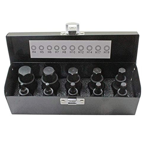 Image of 10pc Impact HEX BIT Socket Set by US PRO Tools 1/2" Drive 4mm to 19mm Allen Key