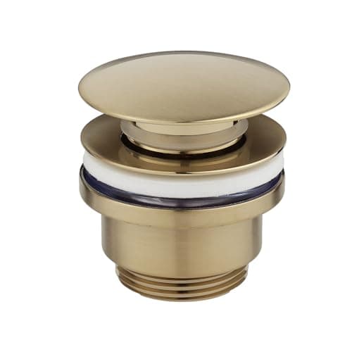 Image of Milano Push Button Universal Slotted Unslotted Bathroom Basin Sink Waste - Brushed Brass