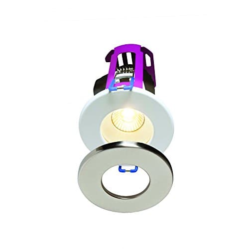 Image of Robus Ramada 8.5W LED IP65 Downlight Fire Rated Dimmable LED Downlight, 240V Mains, Chrome and White Bezel, Warm and Cool White (4K)