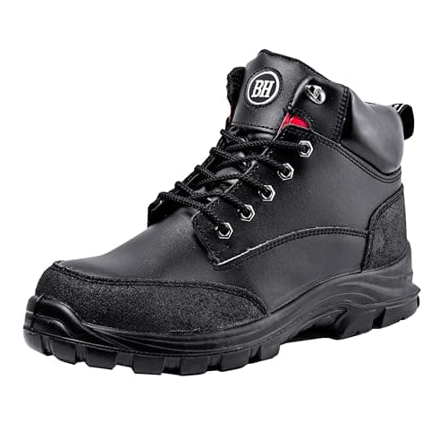 Image of Black Hammer Mens Safety Boots Steel Toe Cap S3 SRC Work Shoes Ankle Leather 7700 (8 UK) Black