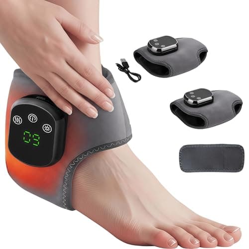 Image of RejuvaCare Electric Foot Massager with EMS Therapy and Far Infrared Heat, 5 Temperature Levels 3 Vibration Modes for Neuropathy Pain Relief and Circulation at Home (Double Pair + Extension Strap)