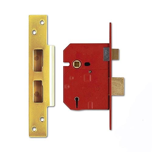 Image of Union Locks 2234E 5 Lever BS Mortice Sash Lock Plated 67mm - Brass Finish (Boxed)