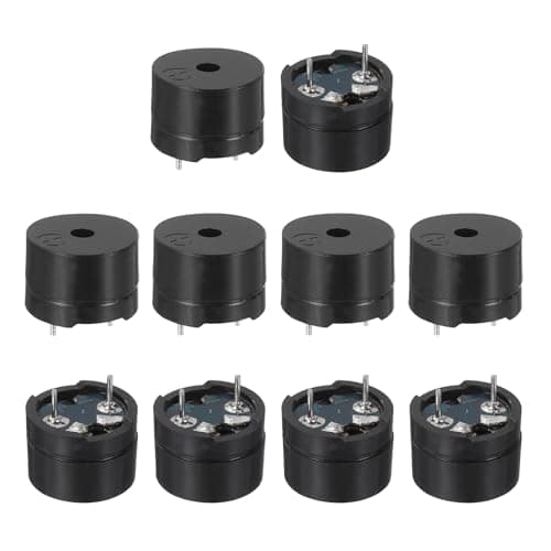 Image of sourcing map 10 Pcs Passive Buzzer DC 1.5-12V 12x8.5mm Electric Tone Buzzer Alarm Piezo Beep Sounder Continuous Sound Beep for Physics Circuits Alarm Safety Development Boards House Shop