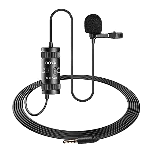 Image of BOYA BY-M1 Pro II Lavalier Microphone Noise Cancelling Omnidirectional Mic with Monitoring Port for YouTube Tiktok Interview Broadcast Content Creation