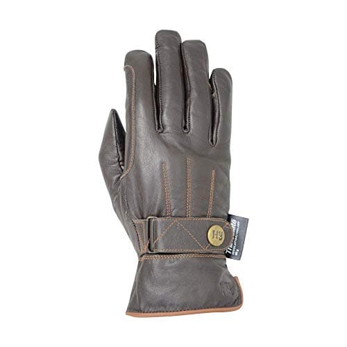 Image of Hy5 Thinsulate Leather Winter Equestrian Horse Riding Gloves (Brown, Medium)
