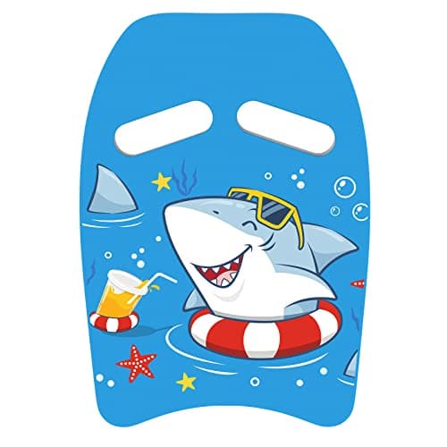 Image of MoKo Swim Kickboard, Cartoon Shark Swimming Training Kick Board Pool Exercise Equipment Promote Natural Swimming Position Water Fun Tool for Kids, Shark Blue