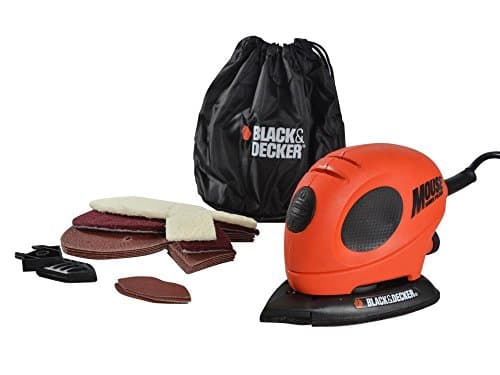 Image of Black & Decker KA161BC Mouse Detail Sander with Accessories, 240 V, Black/Orange, Set of 16 Piece