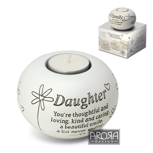 Image of Said with Sentiment 7309 Sentiment Tealight Holder Daughter