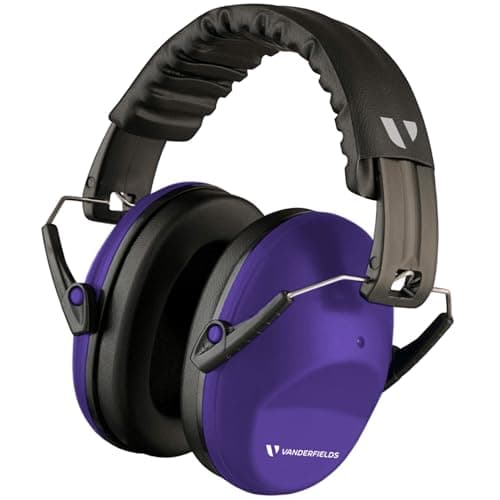 Image of Vanderfields Premium Hearing Protection Ear Muffs - Broad Spectrum Sound Reduction 33.2dB at 2K Hz Noise Cancelling - Headset Safety Noise Cancellation - Headphones Adults and Teens - Purple Power