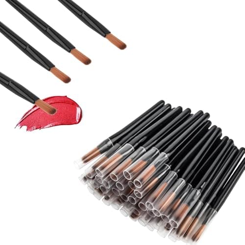 Image of Lip Brush for Lipstick - 50pcs Lip Brushes - Disposable Lip Brush - Multifunction Lip Gloss Makeup Brush,Lipstick Gloss Wands Applicator,Lip Gloss Applicator,Disposable Lip Brushes For Makeup Cosmetic