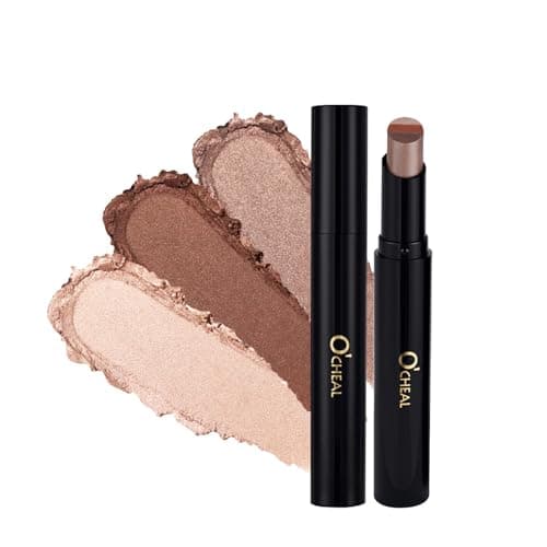 Image of O'CHEAL 3-Tone Gradient Eyeshadow Stick, 2-in-1 Matte & Shimmer Cream Eyeshadow Pen, Waterproof Smudge-Proof Long-Lasting Eye Makeup, One-Swipe Gradient for Beginners 02#Pearls Shine On The Earth