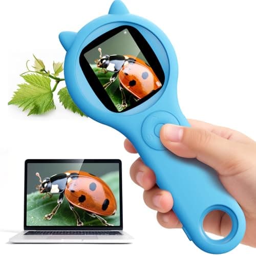 Image of Kids Microscope, Autofocus 200X 1080P Microscope for Kids, Digital Mini Portable Pocket Miniscope Kids Toys for Ages 5 6 7 8 9 10 11 12 Year Old Boys Girls(Blue)