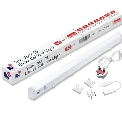 Image of Morris LED Under Cabinet Light Linkable 3 Colours in 1 3000k/4000k/6500k Kitchen Light - UK Plug Included - 288mm, 550mm, 850mm,1150mm (550mm, 1Pack)