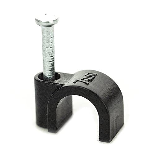Image of BG Electrical Round Cable Clips, Pack of 50, Black, 7 mm