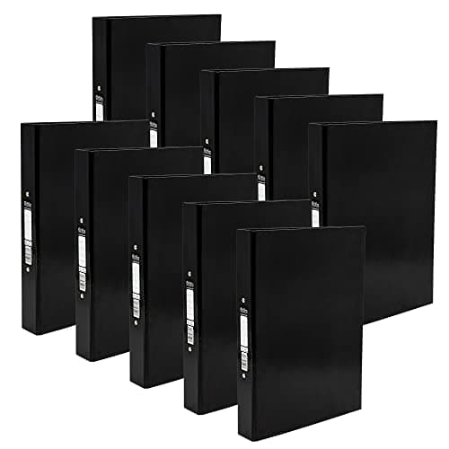 Image of Pukka Pad, Brights A4 Ringbinder Files with 2 O-Ring Mechanism – 10 Pack – 40mm Spine with Customisable Label for Large Amounts of Documents – 32 x 26.3mm, Black