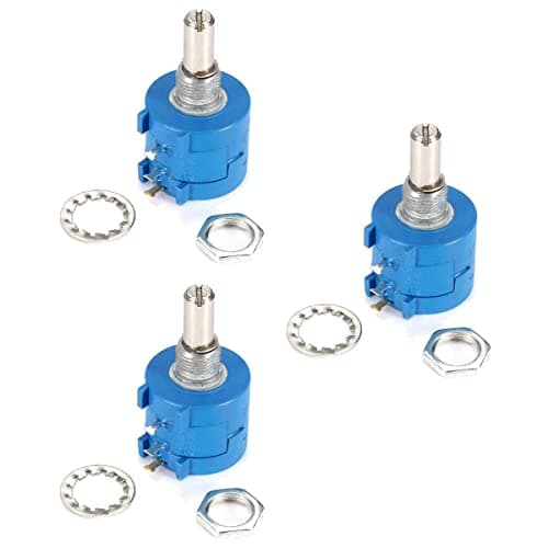Image of Hailege 3pcs 3590S-2-103L 10K Ohm 10-Turn Rotary Wire Wound Precision Potentiometer Pot