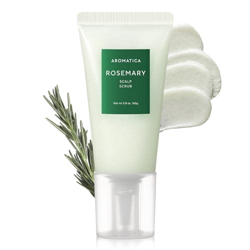 Image of AROMATICA Rosemary Scalp Scrub 5.82oz / 165g - Sulfate-Free, Silicone-Free, Vegan Cleansing With Salt Granules - Invigorates and Exfoliates Scalp, Micro-Exfoliate