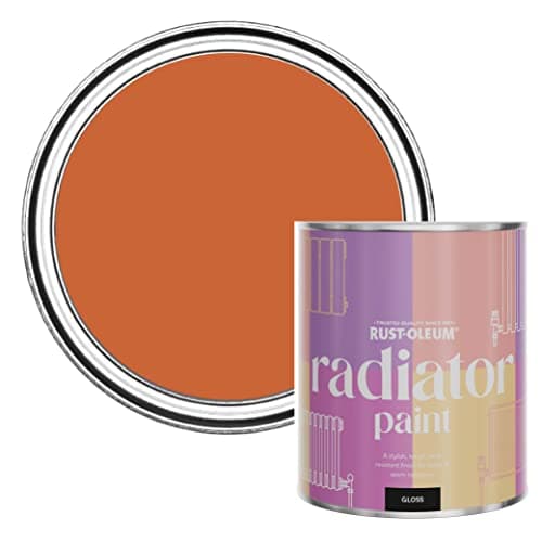 Image of Rust-Oleum Orange Heat Resistant Radiator Paint in Gloss Finish - Tiger Tea 750ml