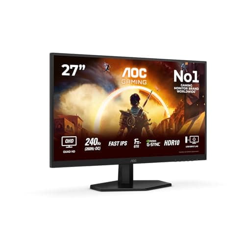 Image of AOC Q27G42ZE 27 inch WQHD Gaming Monitor 260Hz, Fast IPS Panel, 0.3ms MPRT, Adaptive Sync, HDR10, G-Sync Compatible, (2560x1440 HDMI 1x 2.0 DP 1x 1.4) Black