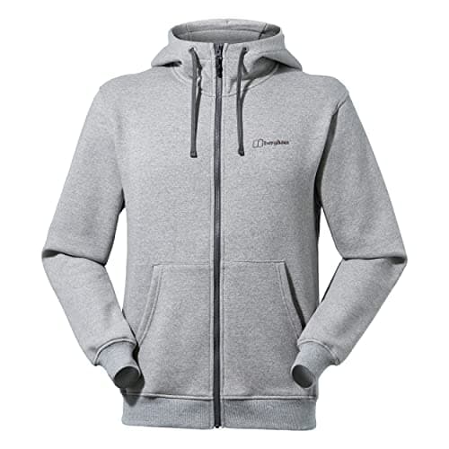 Image of Berghaus Men's Logo Full Zip Hoodie | Added Warmth | Extra Comfortable Hoodie, Grey Marl Bci, M