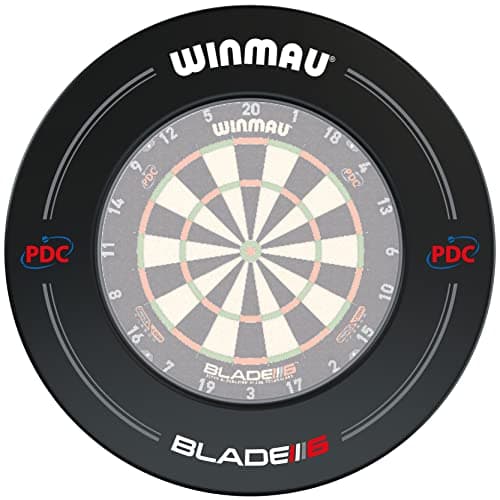 Image of WINMAU PDC Printed Dart Board Surround Ring - Black - Durable Backboard Wall Protector for Dartboards - Professional Darts Accessories