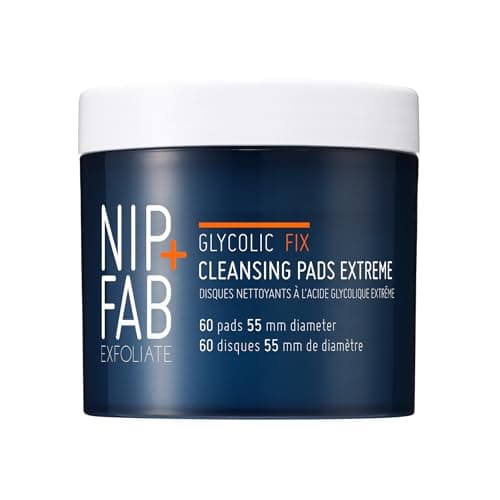 Image of NIP + FAB Glycolic Fix Night Pads Extreme – 5% Glycolic Acid Exfoliating Facial Pads with Salicylic Acid (BHA) for Resurfacing, Deep Pore Clearing & Skin Radiance, 60 Pads