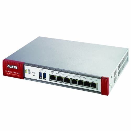 Image of Zyxel ZyWALL USG100 Unified Security Gateway Firewall with 50 VPN Tunnels, SSL VPN, 7 Gigabit Ethernet Ports, High Availability, and Content Filtering