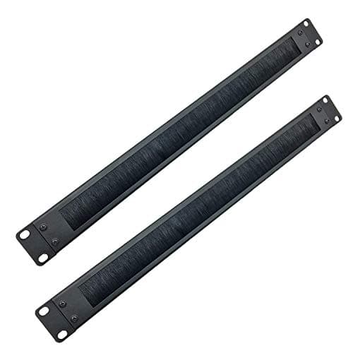 Image of JINGCHENGMEI JCM-19NAJingchengmei 2 Pack 1U Cable Manager Panel with Brush Server Rack Wire Management System for Cable Entry for 19in Rack,Black