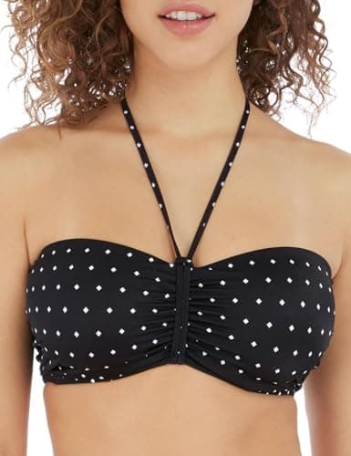 Image of Freya Jewel Cove Bandeau Bikini Top Black Black 30G
