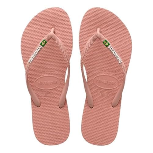 Image of Havaianas Slim Brasil Logo Women FlipFlop Crocus Rose 4.5/5 UK