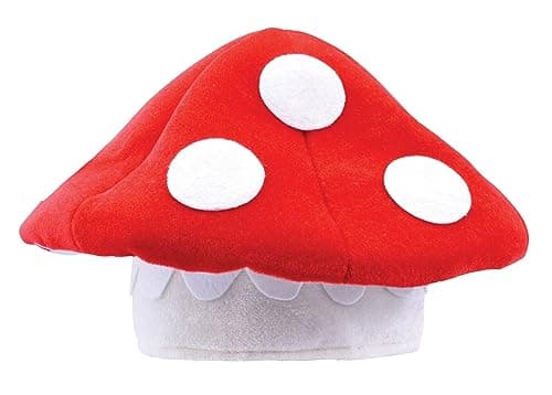 Image of jokeshop Mario Luigi Wario Waluigi Toad Hat Cap Plumber Bros Overalls Video Game Character Fancy Dress Cosplay Costume Party (Mushroom - Toad)