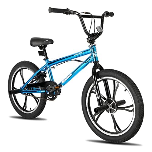 Image of Hiland 20 Inch 5 Spoke Kids BMX Bike, 360 Degree Rotor Freestyle, BMX Bicycle for Boys Girls Ages 7-13, 4 Pegs Single Speed Kids BMX Bike, Blue