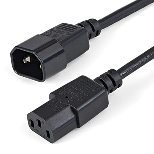 Image of StarTech.com 1m (3ft) Power Extension Cord, C14 to C13, 10A 125V, 18AWG, Computer Power Cord Extension, IEC-320-C14 to IEC-320-C13 AC Power Cable Extension for Power Supply, UL Listed (PXT1001M)